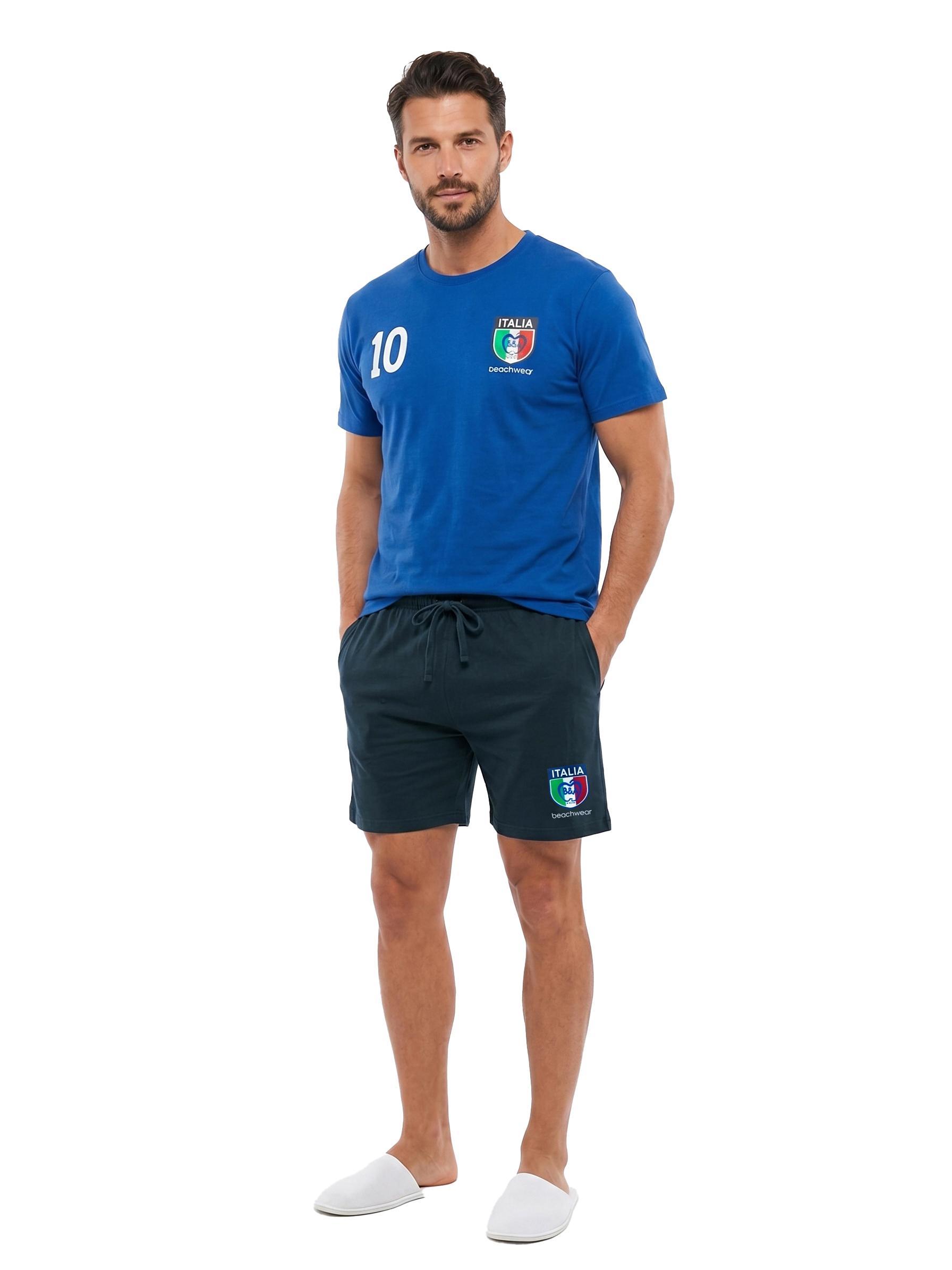 Completo Baci&Abbracci beachwear homewear uomo Italia Blu