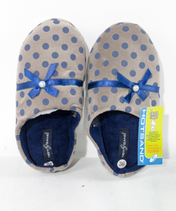 hot sand ciabatta zeppa pois + nastro e fiocco blu - foto 1