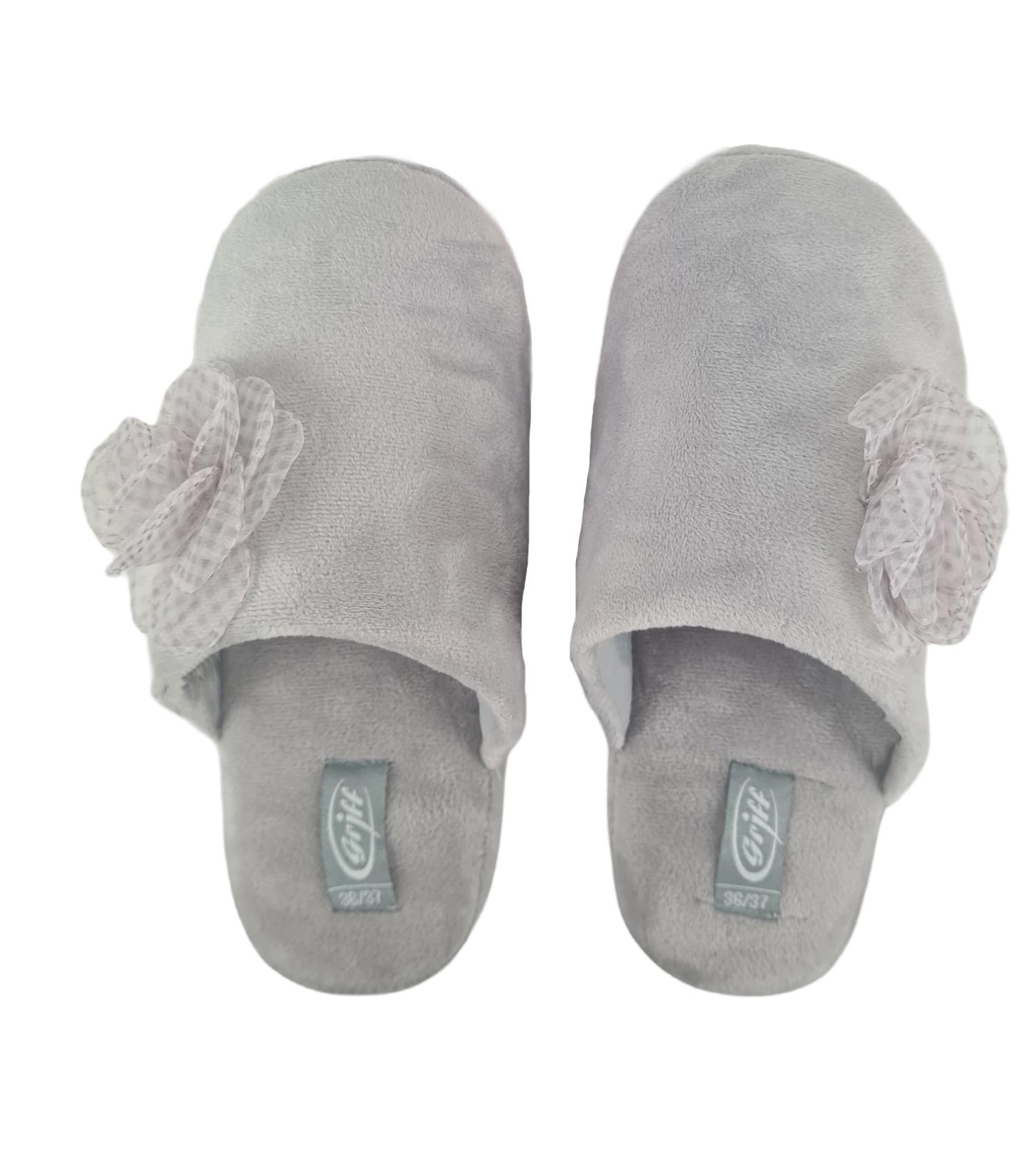 Pantofole Griff in colore grigio con rosa