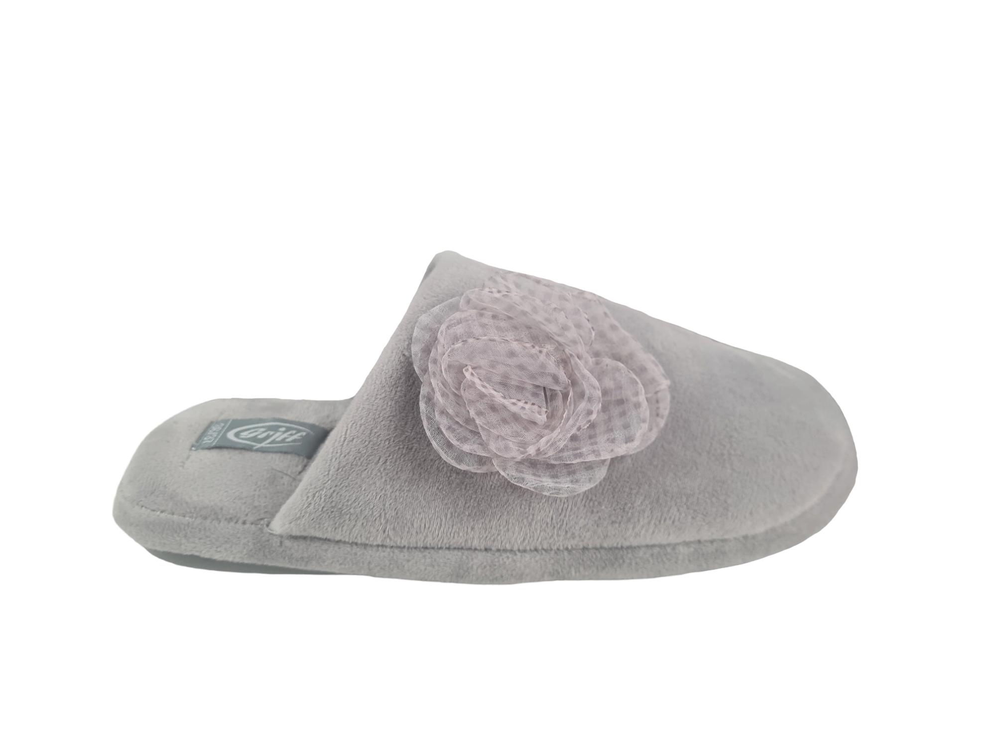 Pantofole Griff in colore grigio con rosa