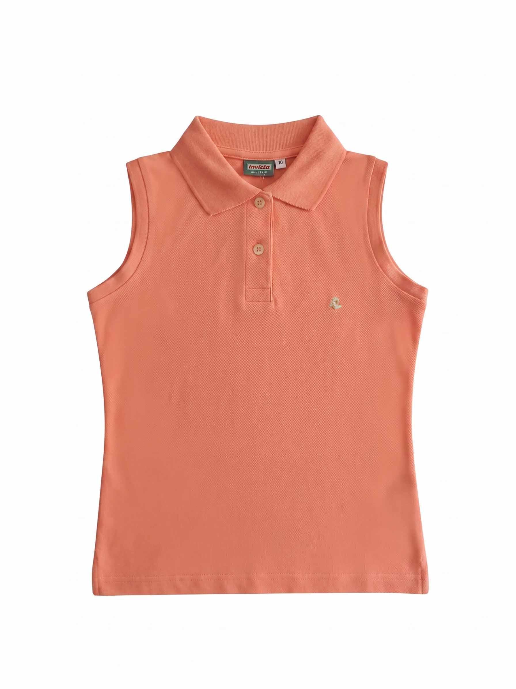 Polo smanicata bambina Invicta Cotone Piquet Pesco