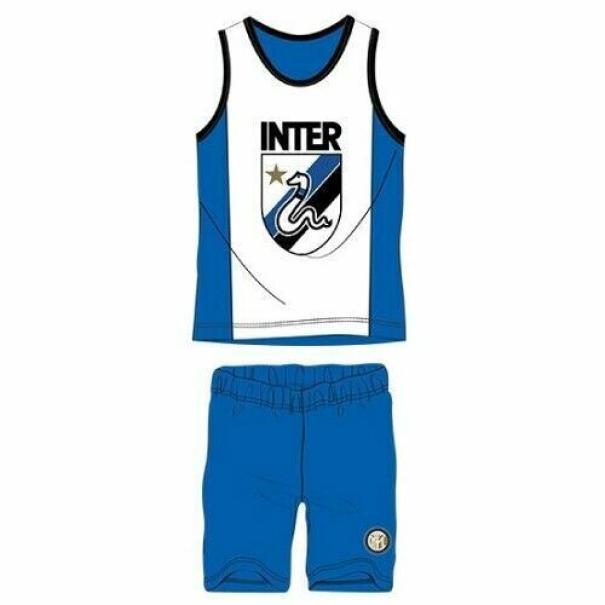 Pigiama F.C. Inter da bambino in cotone con canotta spalla larga e pantaloncino corto