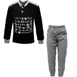 Pigiama da bambino juventus nero cotone interlock