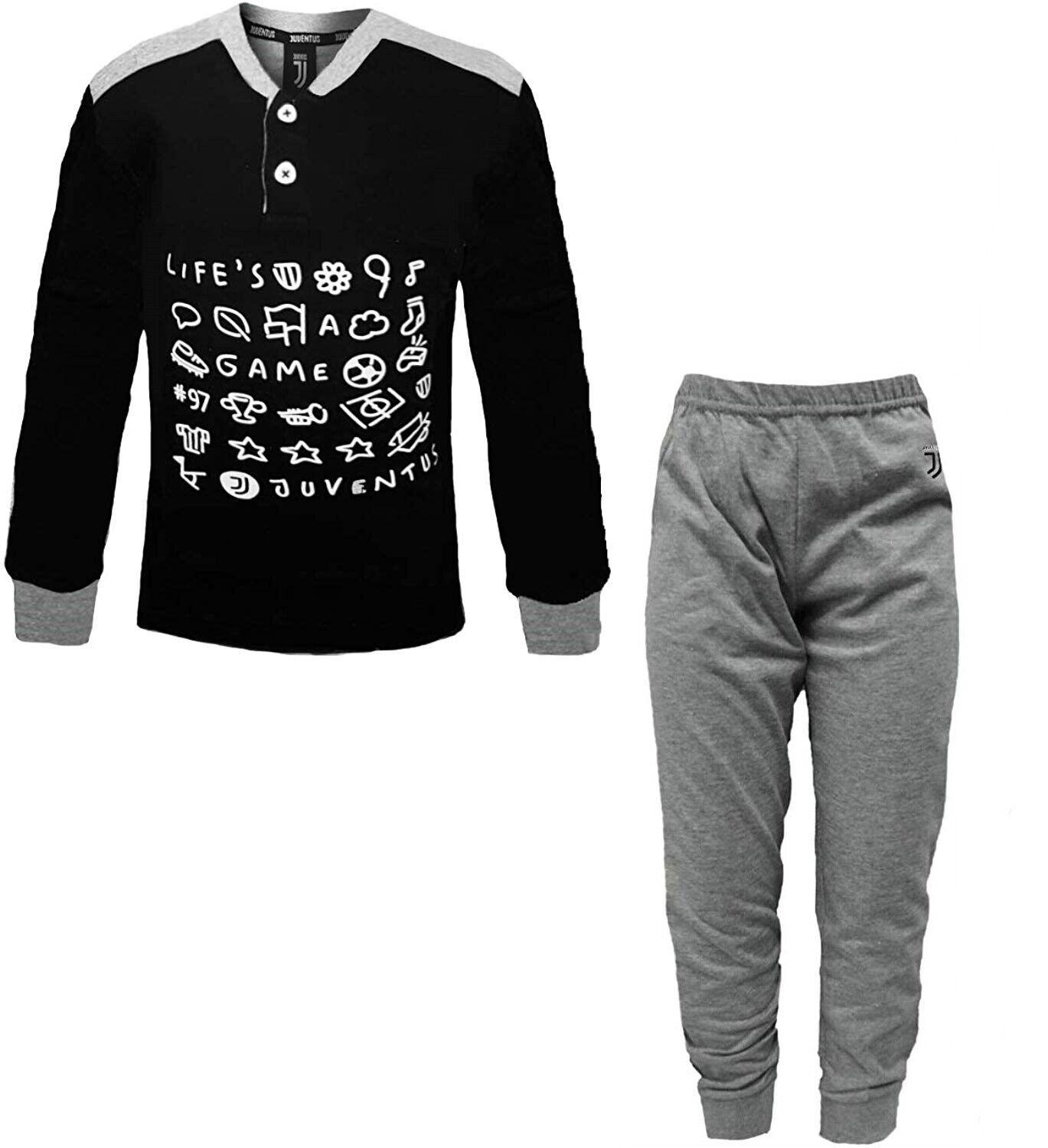 PigPigiama da bambino Juventus nero cotone interlock