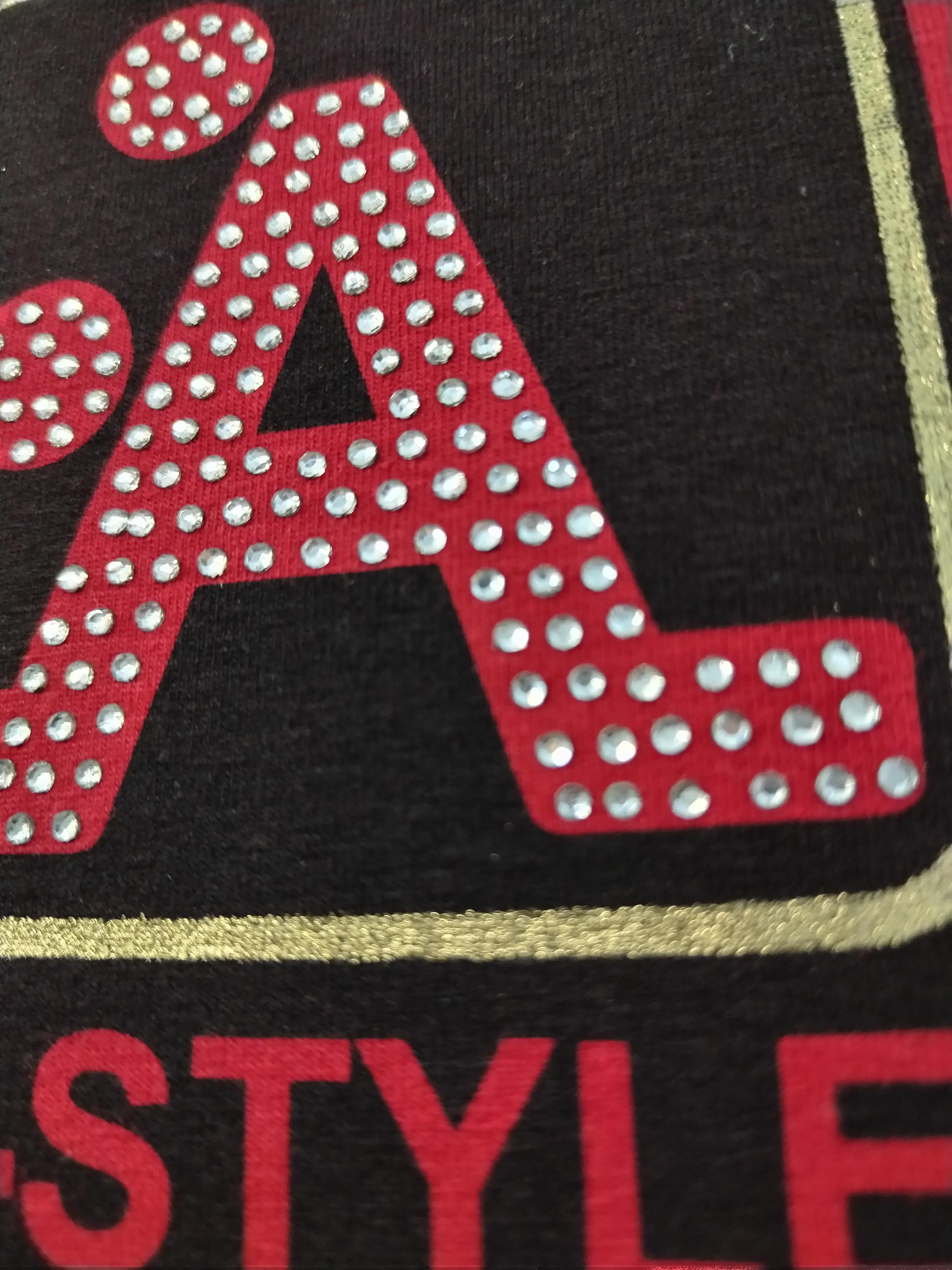 T-shirt uomo elasticizzata con strass A-Style Luxury Rosso XL