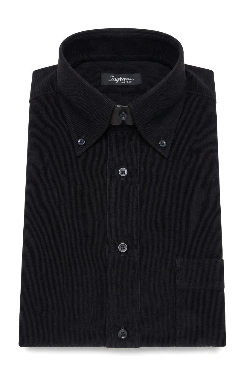 camicia-velluto-ingram-01 Camicia in velluto a costine nero Ingram