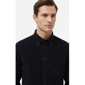 Camicia in velluto a costine nero