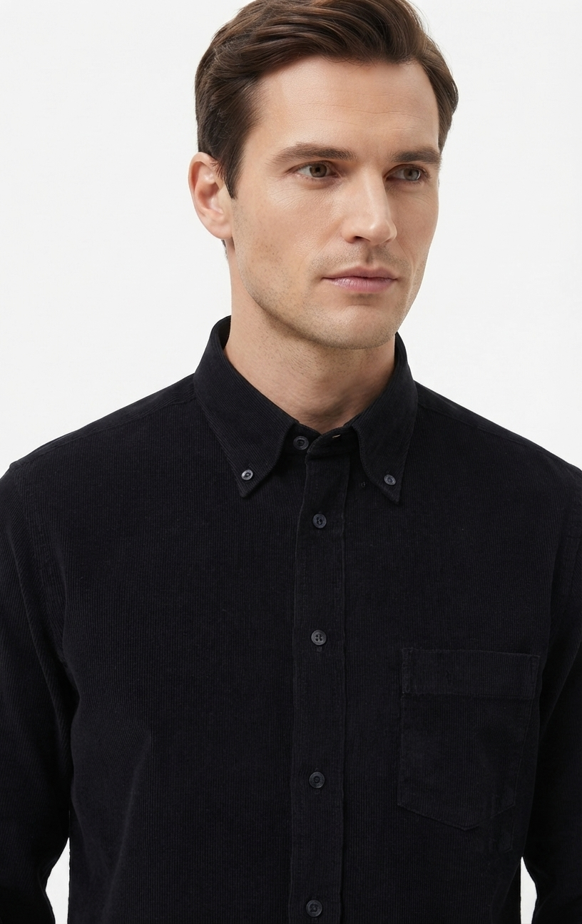 camicia-velluto-ingram-02 Camicia in velluto a costine nero Ingram