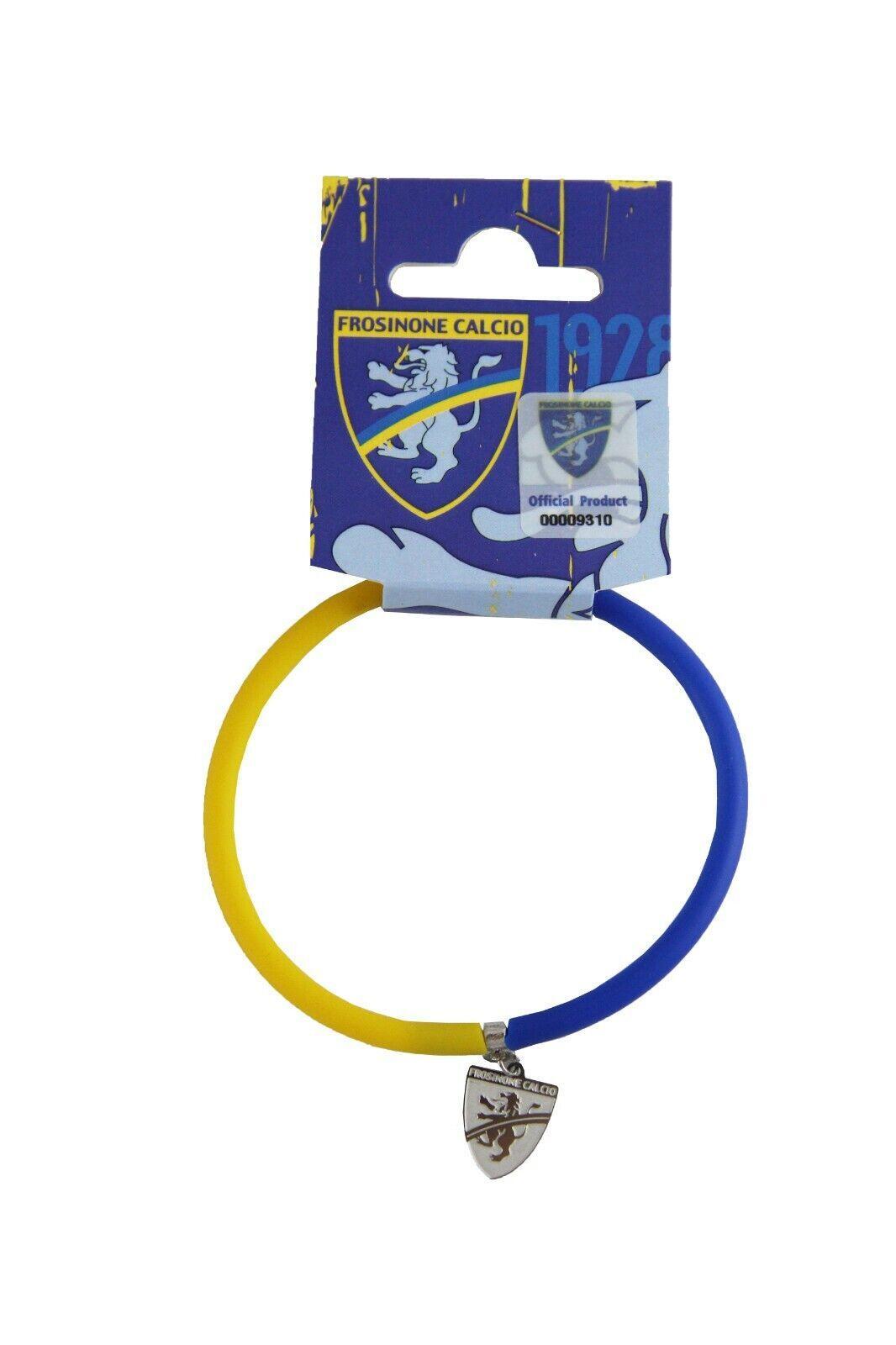Bracciale bicolore Frosinone calcio in pvc con stemma pendente in metallo