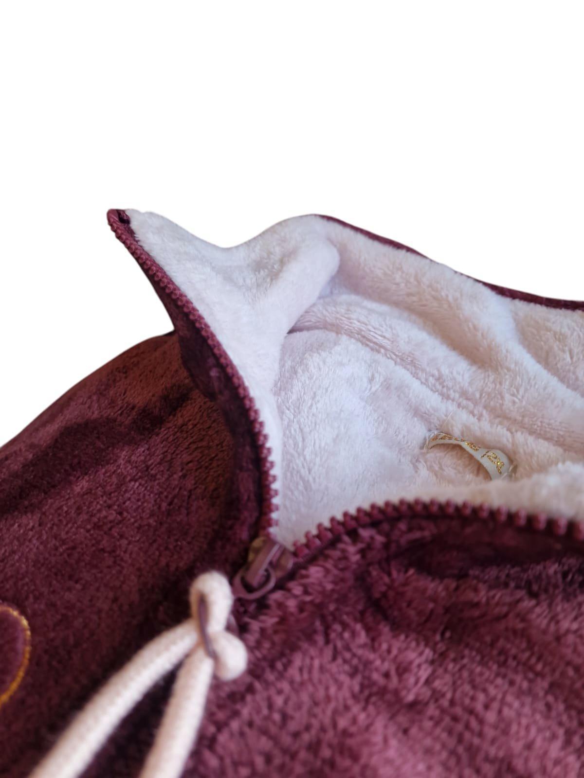 Pigiama calibrato da donna in pile Irge bordeaux