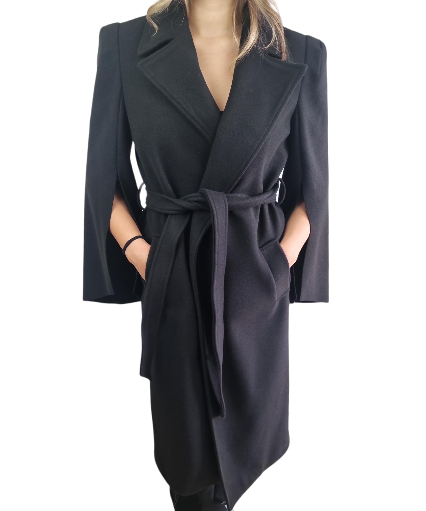Cappotto lungo donna Rinascimento stile vestaglia nero