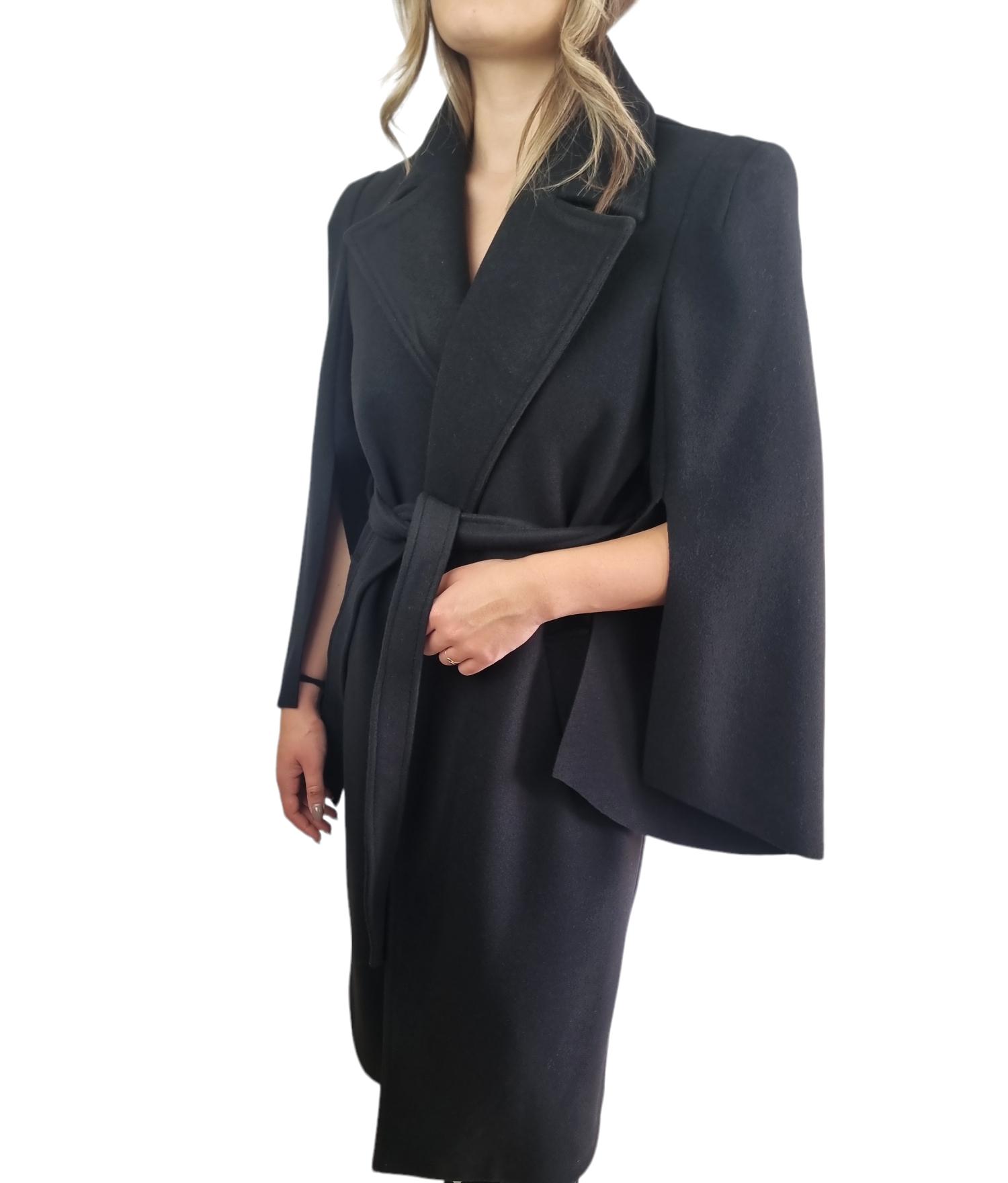 Cappotto lungo donna Rinascimento stile vestaglia nero