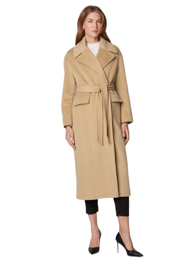 Cappotto lungo Rinascimento donna modello vestaglia camel
