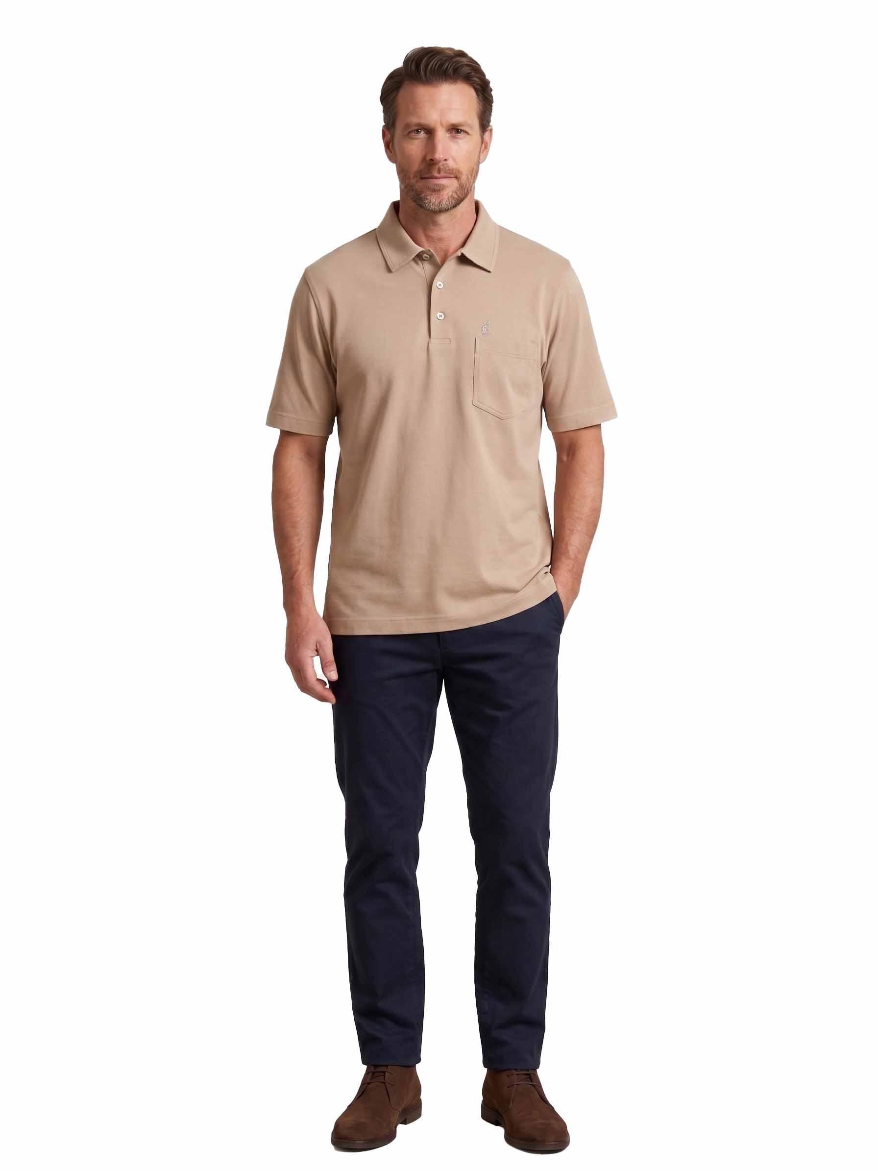 Polo Vintage Australian L'Alpina uomo filo scozia Beige