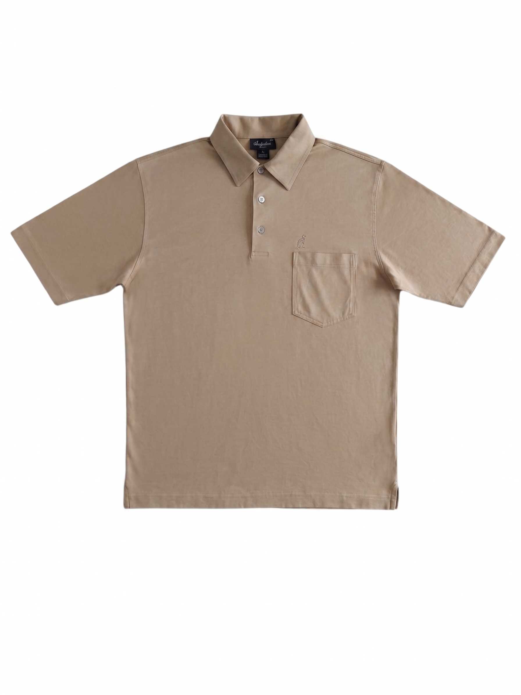 Polo Vintage Australian L'Alpina uomo filo scozia Beige