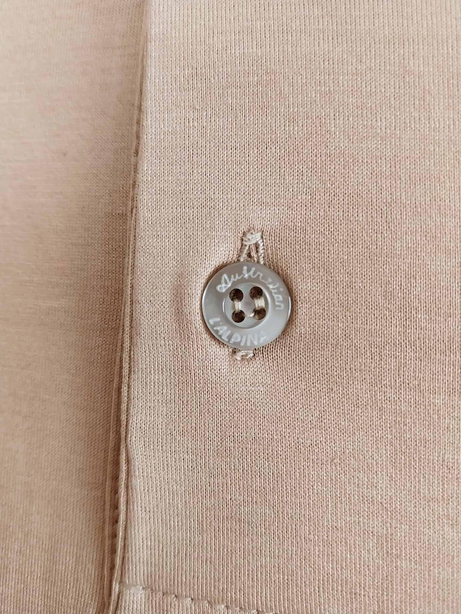 Polo Vintage Australian L'Alpina uomo filo scozia Beige