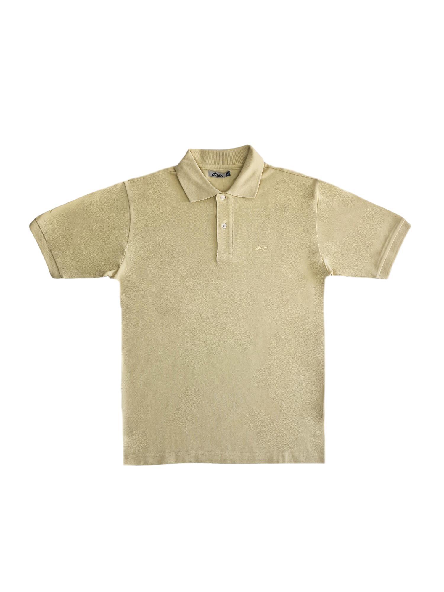 Polo manica corta in cotone da uomo Asics beige