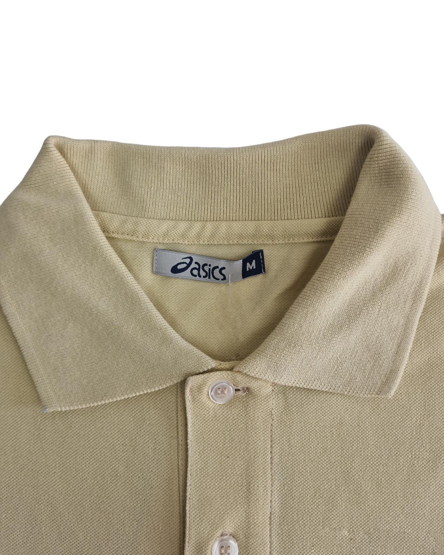 Polo manica corta in cotone da uomo Asics beige