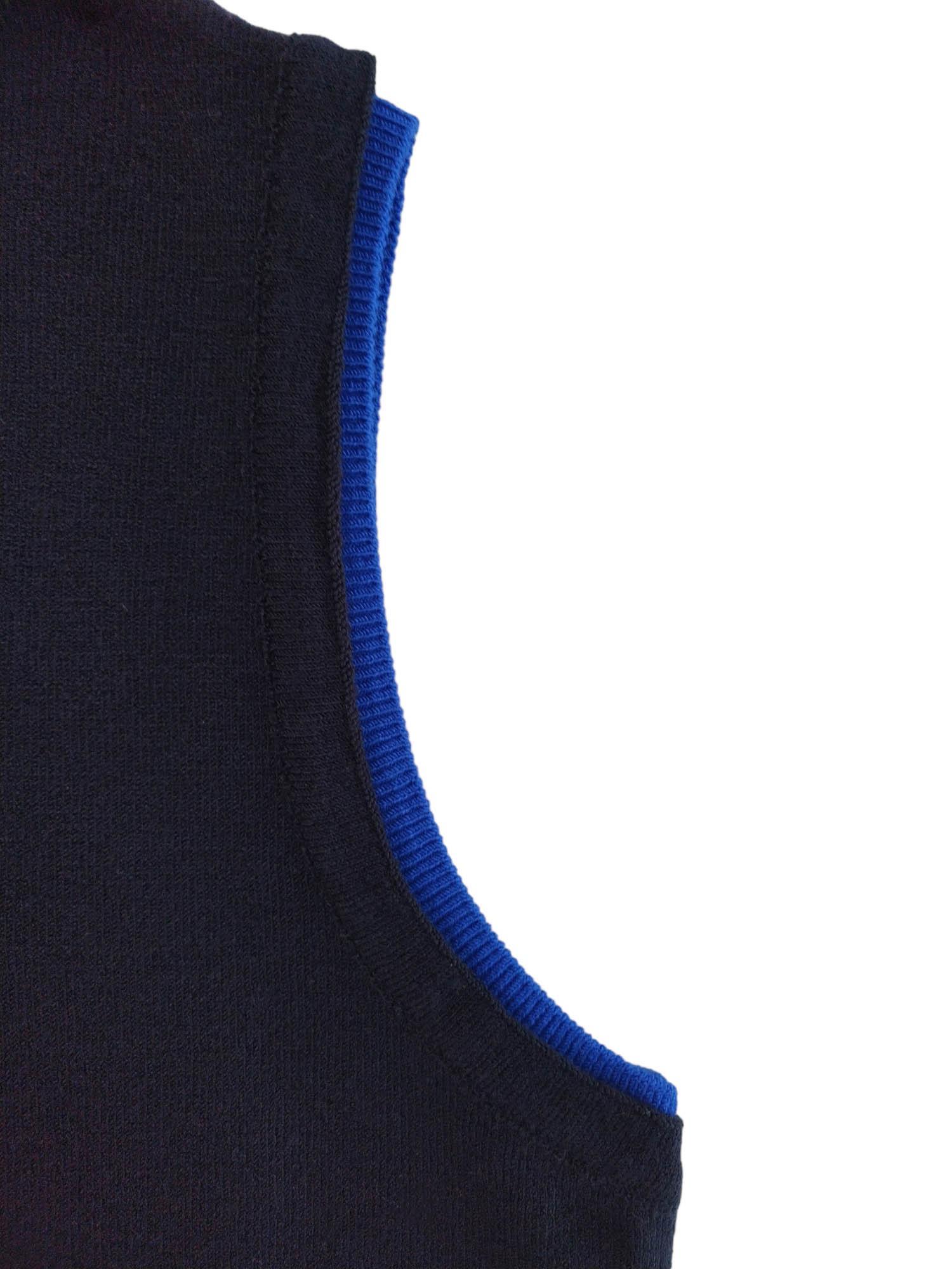 Gilet uomo in maglia Frutta M Blu Vintage