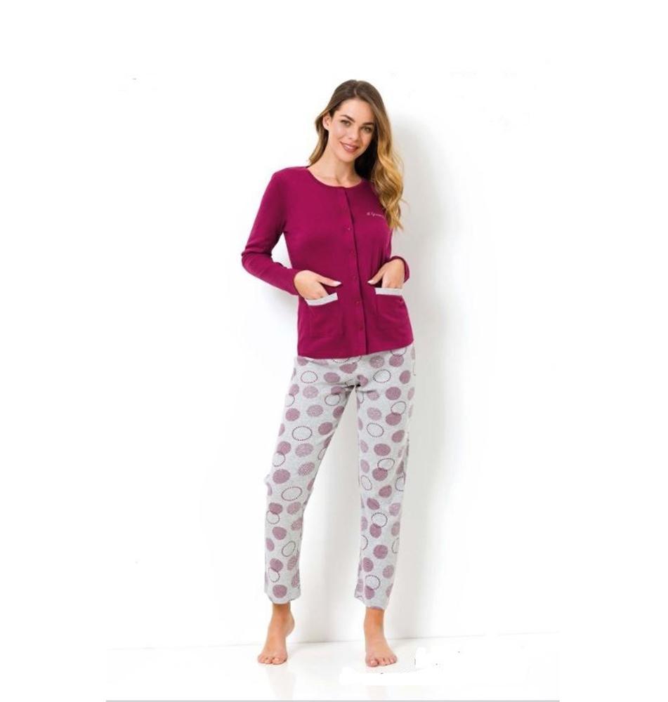 Pigiama donna calibrato cotone Interlock Rubino