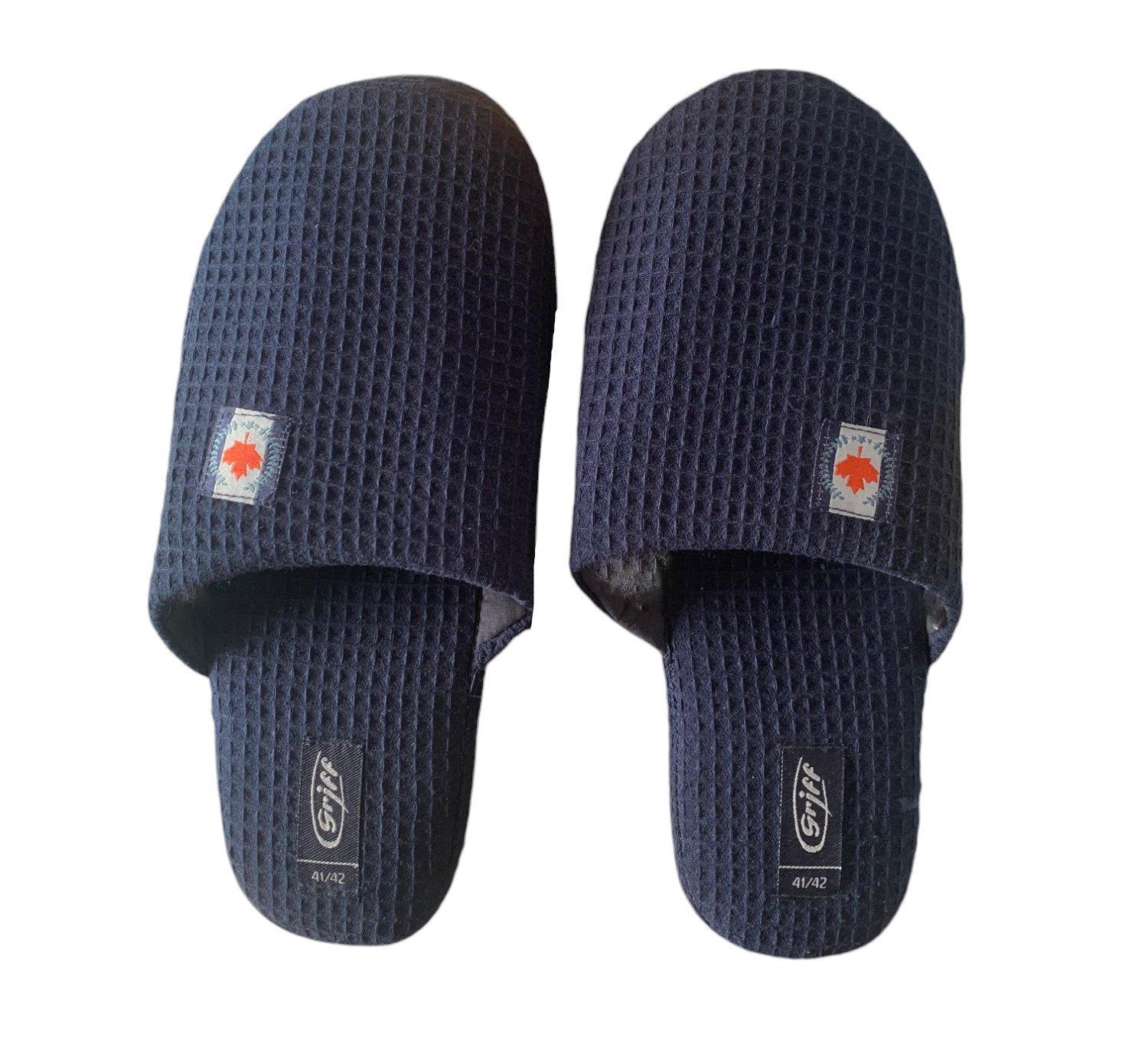 Pantofole Griff blu uomo quadretti