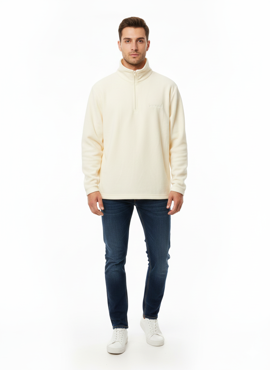 Felpa micropile mezza zip da adulto