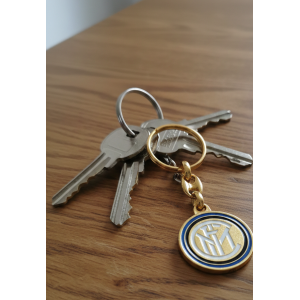 Portachiavi inter in metallo dorato smaltato