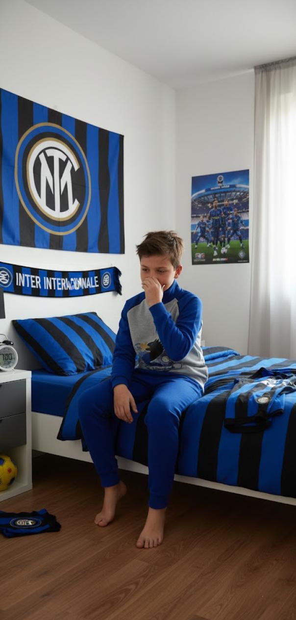 Pigiama bambino ragazzo Compatibile con Inter grigio