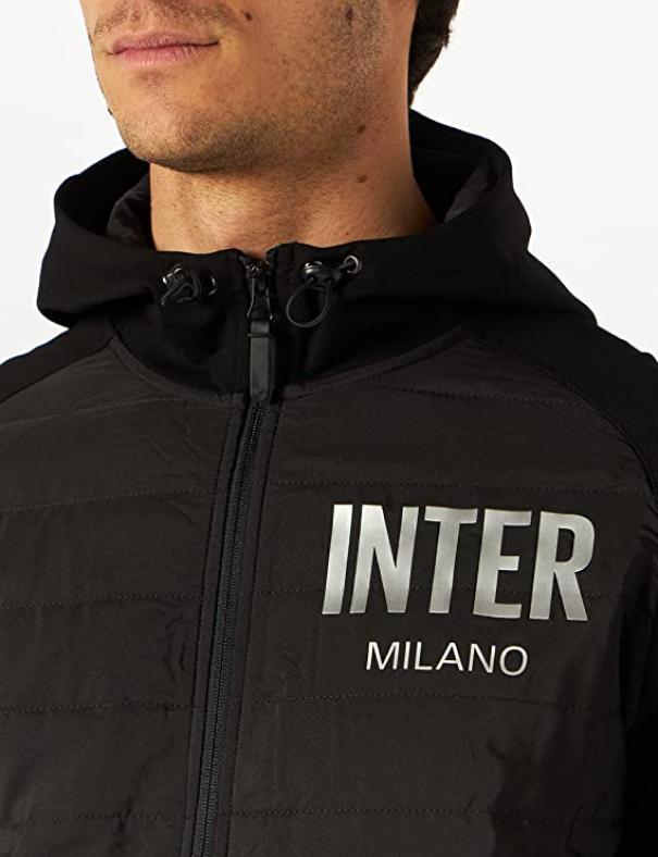 Giacca FC Inter da uomo in viscosa con cappuccio e tasche frontali impermeabile