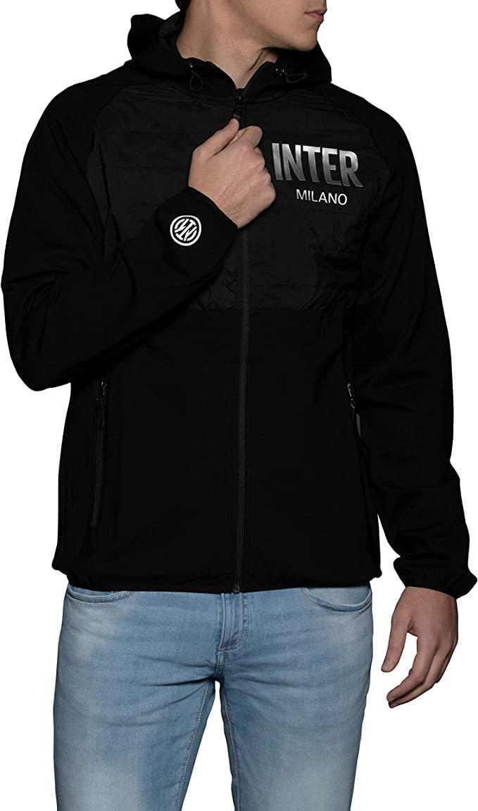 Giacca FC Inter da uomo in viscosa con cappuccio e tasche frontali impermeabile