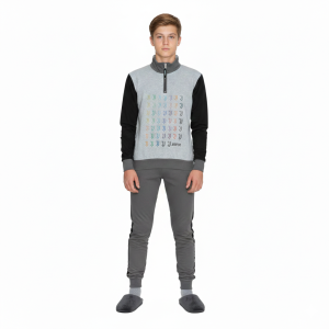 Pigiama da ragazzo juventus grigio cotone felpato ju15069