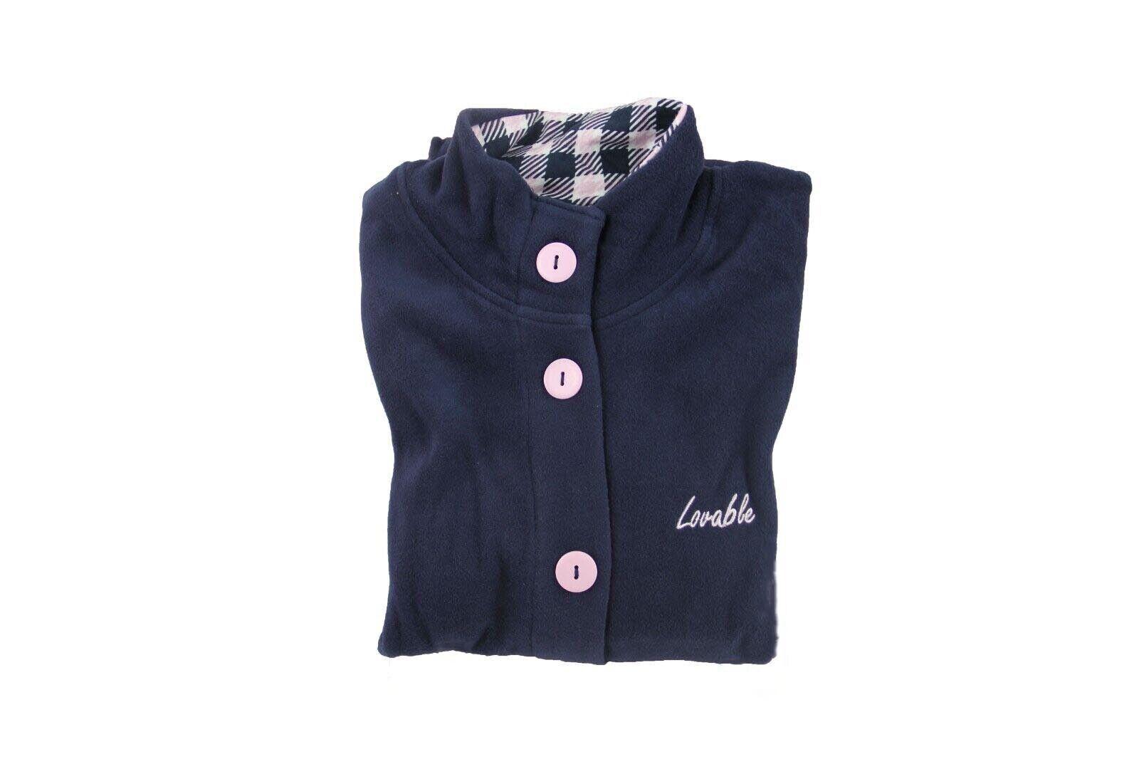 Vestaglia Lovable donna abbottonata in pile blu