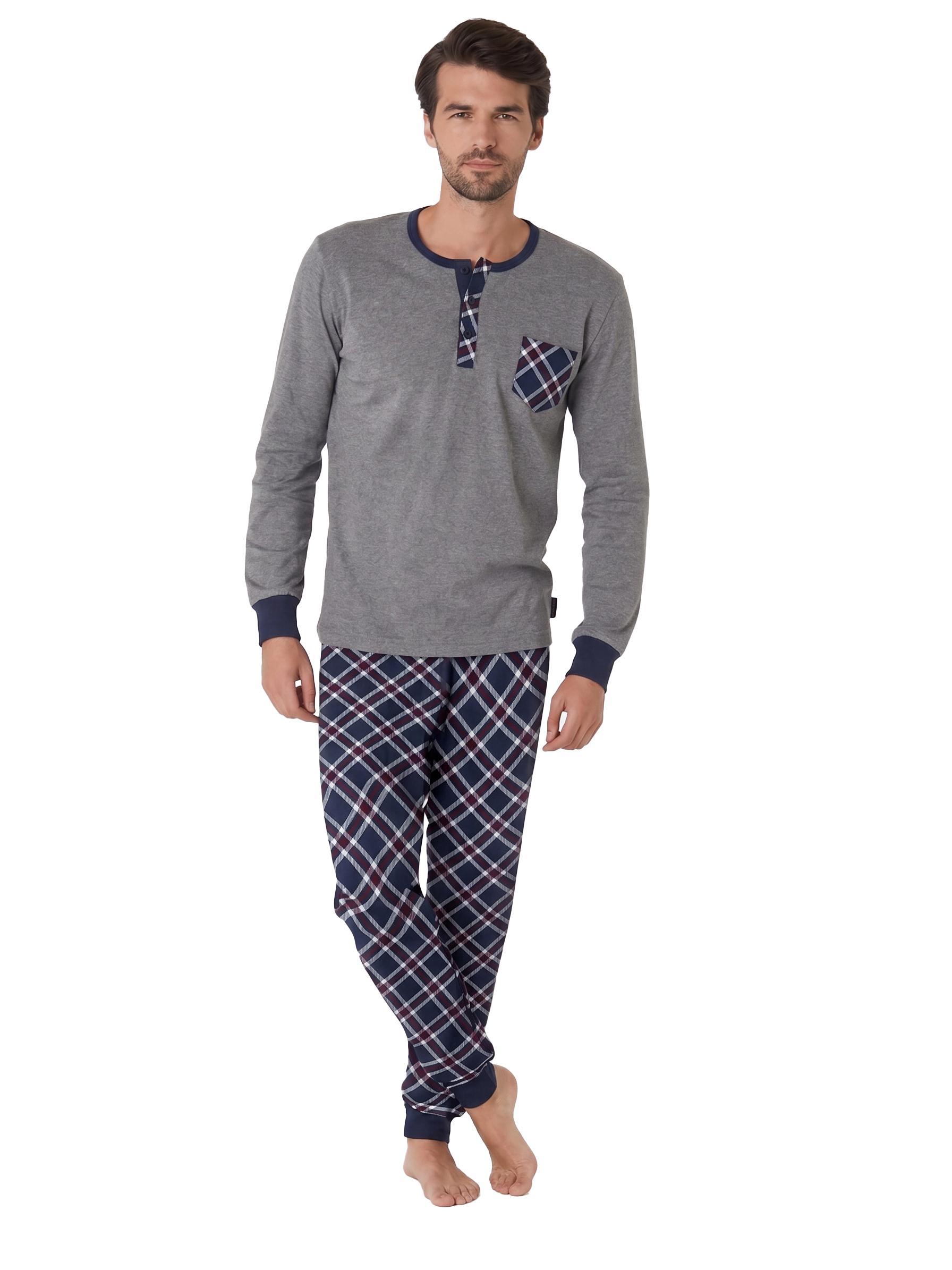 pigiama-lovable-uomo-caldo-cotone-grigio Pigiama Lovable Uomo Caldo Cotone Grigio