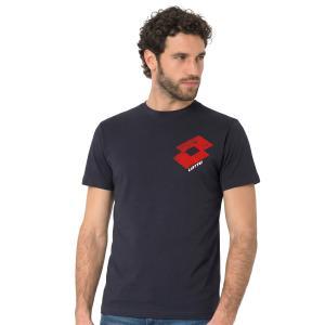 T-shirt uomo  con logo rosso blu