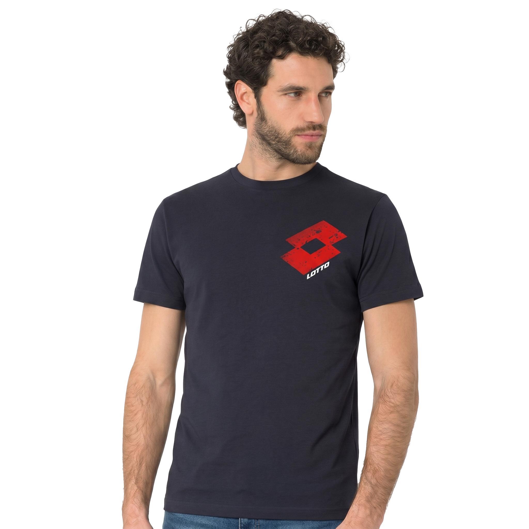 T-shirt uomo Lotto Homewear con logo rosso Blu
