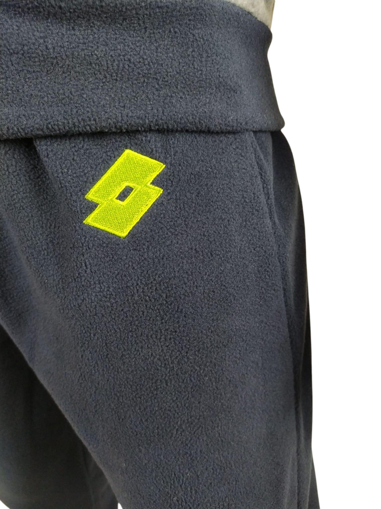 Tuta homewear uomo pile full zip logo centrale bicolor Grigio