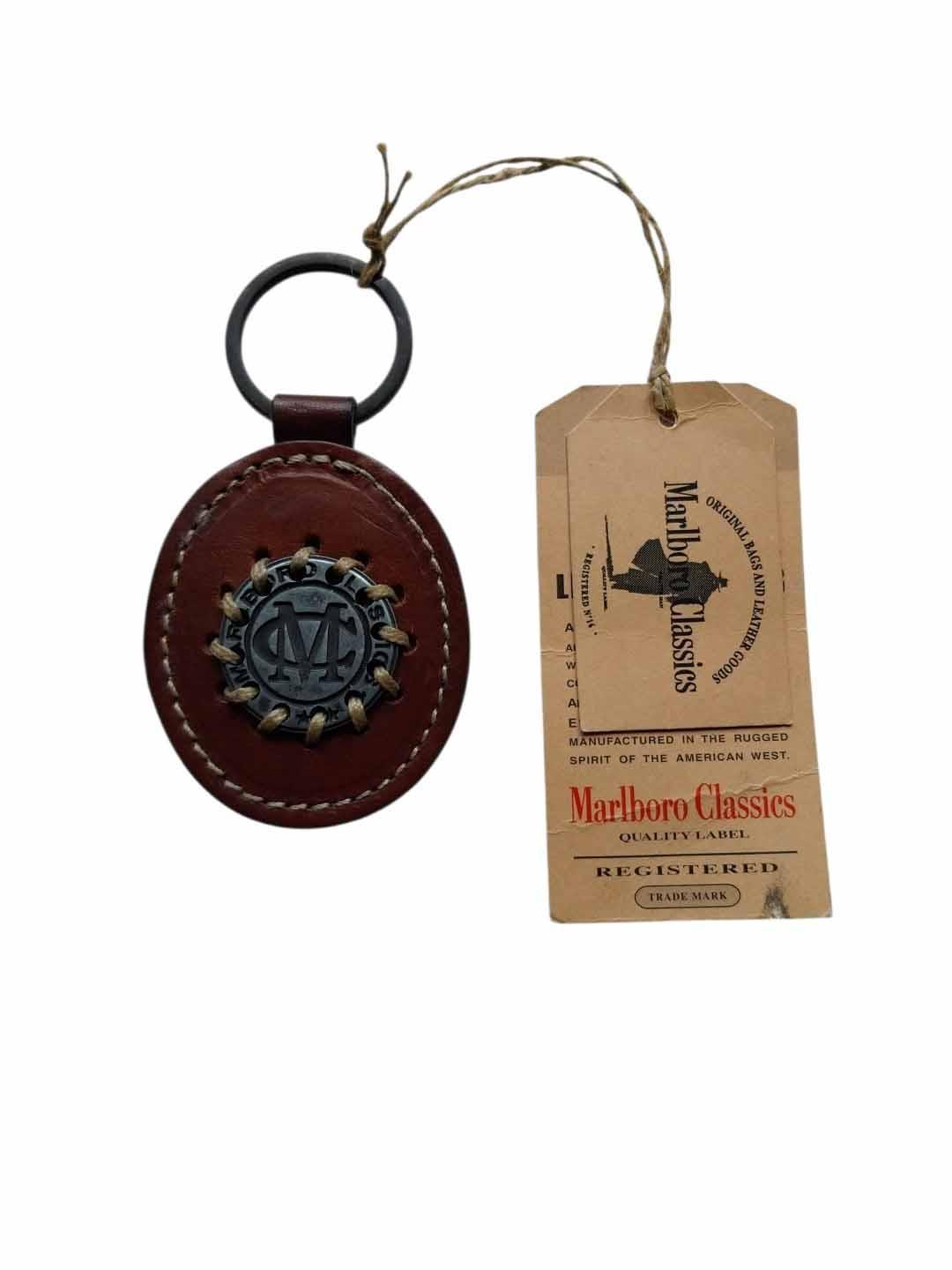 Portachiavi Vintage Marlboro Classics vera pelle Marrone