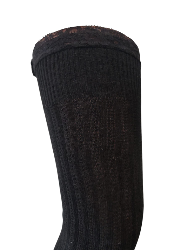 enrico coveri parigina cot caldo con merletto coscia nero - foto 2