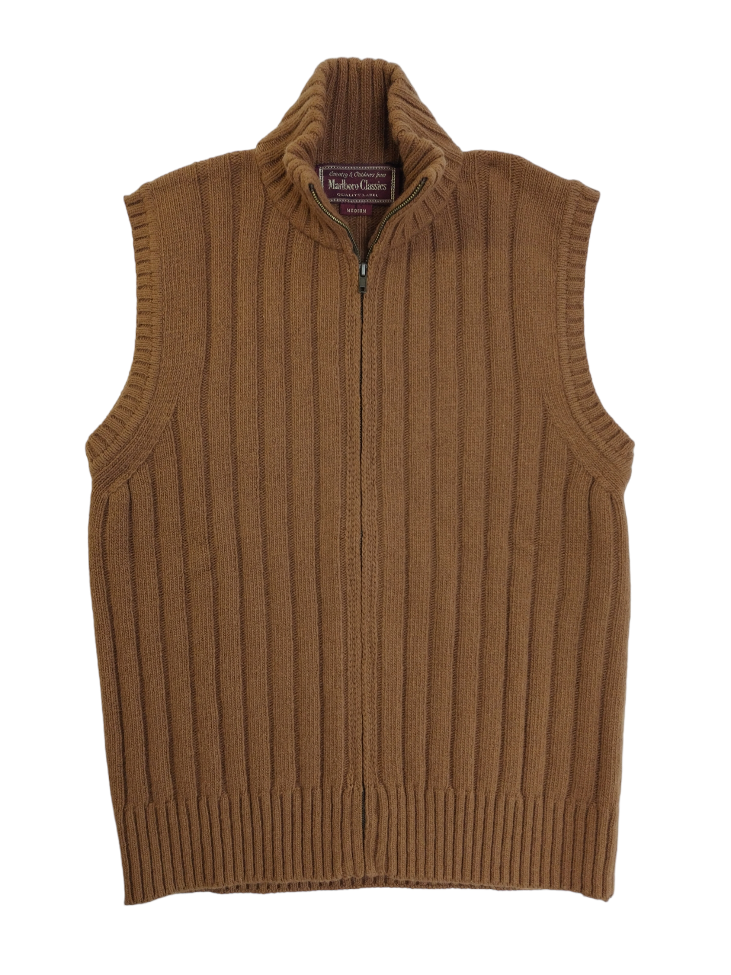 Gilet uomo Marlboro Classics con zip in maglia Vintage
