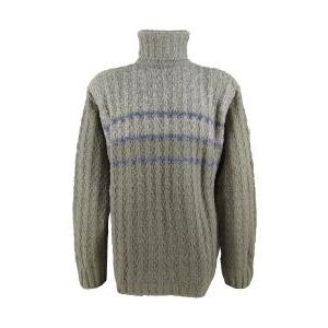 Maglione dolcevita uomo  lana grossa color salvia vintage