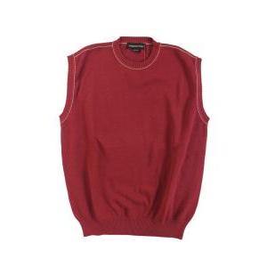 Gilet uomo chiuso  tricot girocollo tinta unita bordeaux