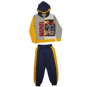 Tuta bambino felpata full zip con cappuccio avengers