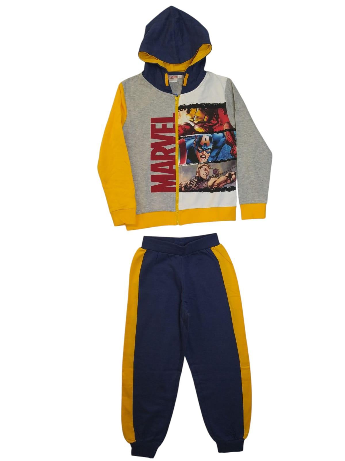 Tuta bambino felpata full zip con cappuccio Avengers