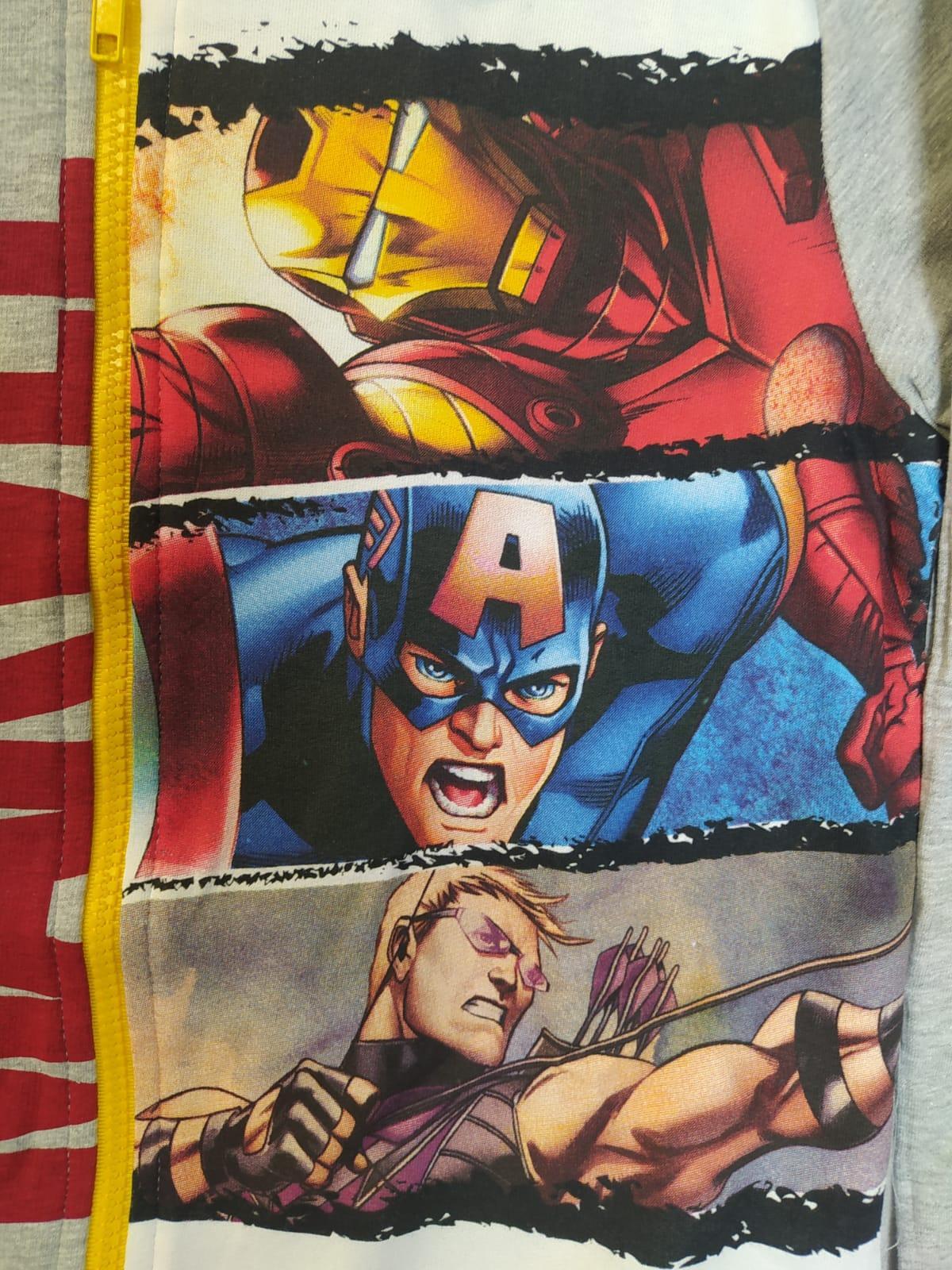 Tuta bambino felpata full zip con cappuccio Avengers