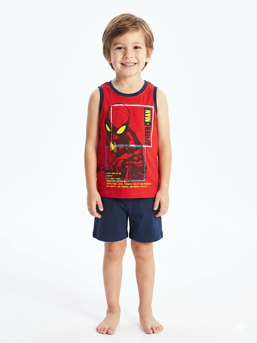Completo bambino estivo Spider-Man rosso blu