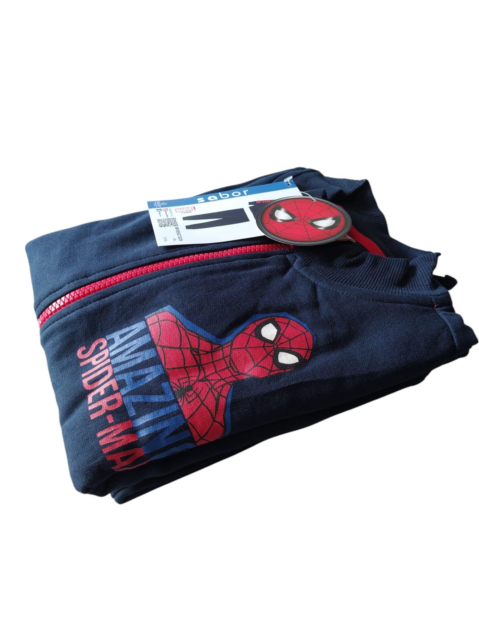 Tuta felpata bambino Spiderman blu