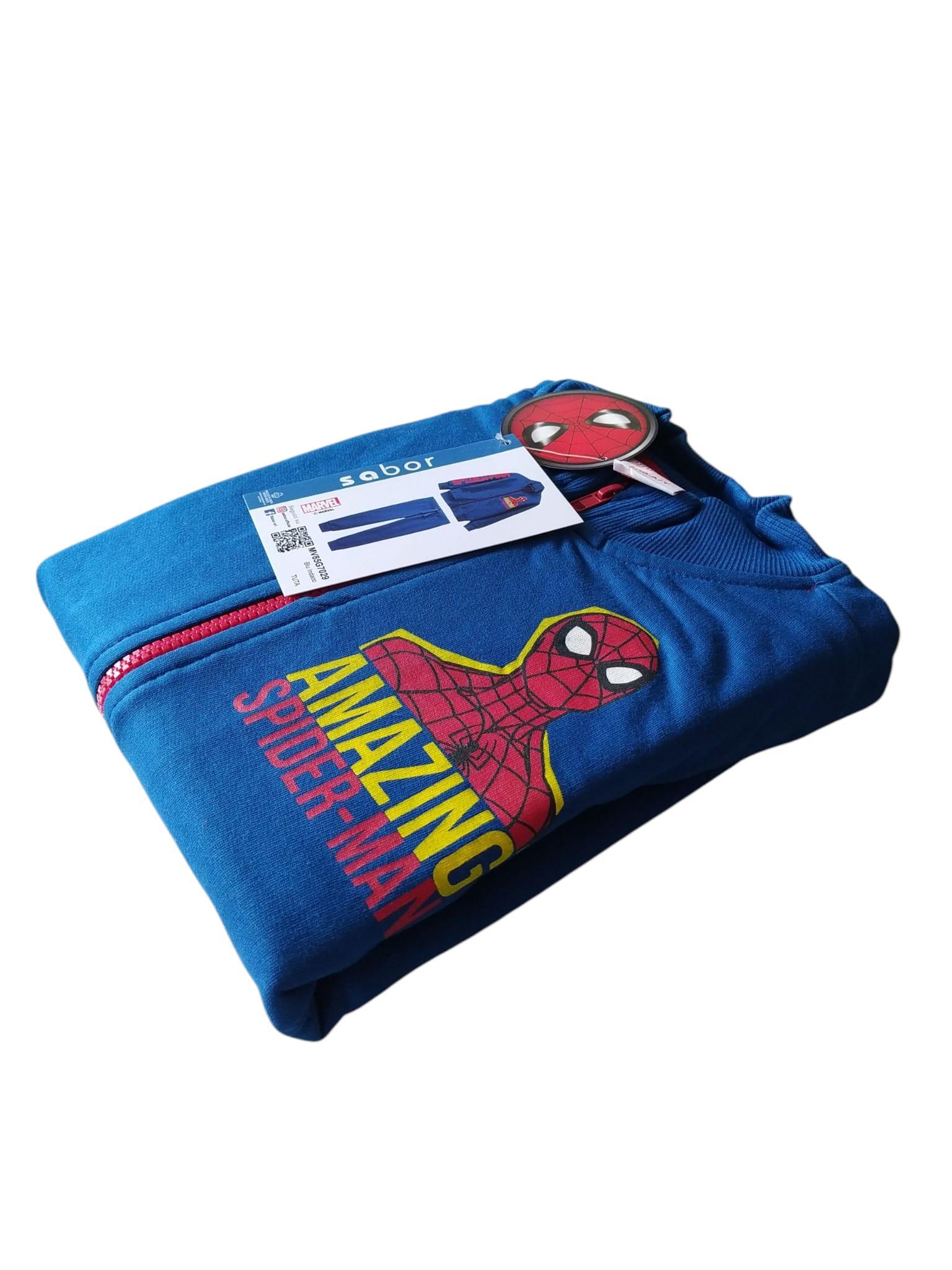 Tuta felpata bambino Spiderman blu royal