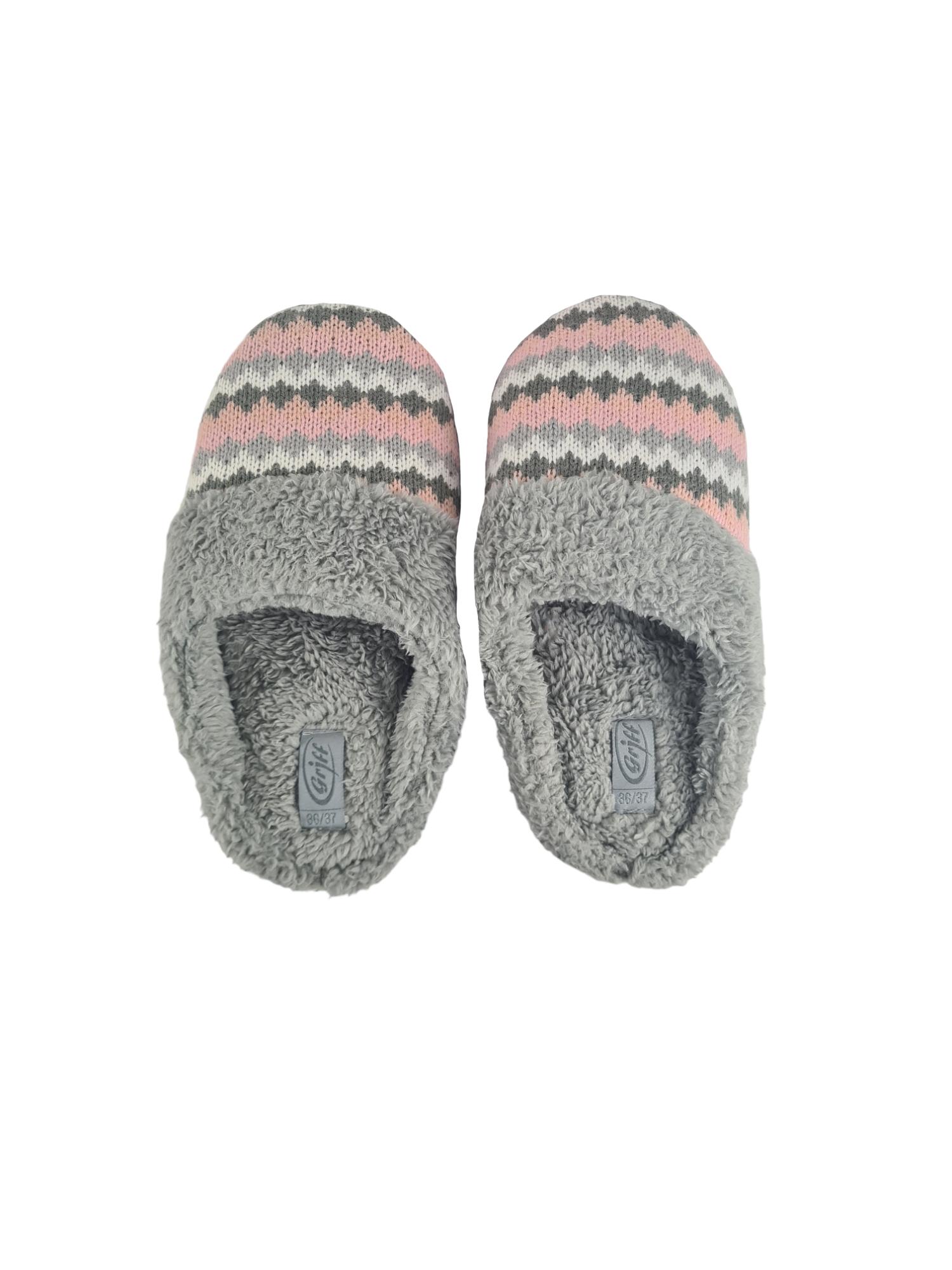 Pantofole Griff donna con pelliccia interna in colore grigio