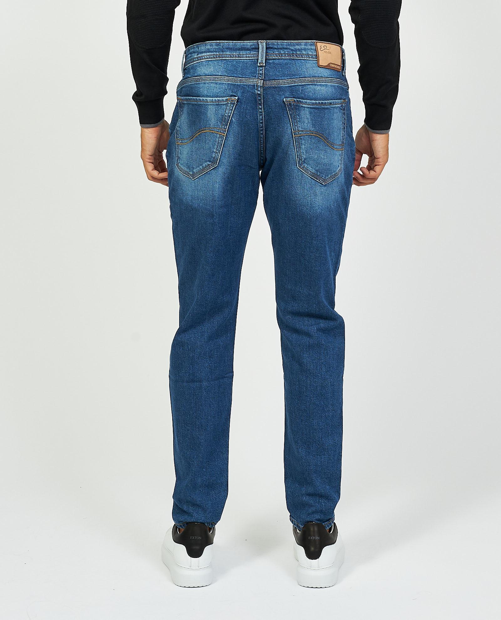 yes zee yes zee jeans u comfortable colore medio denim - foto 4