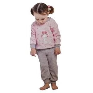 Pigiama caldo cotone neonata cuoricini